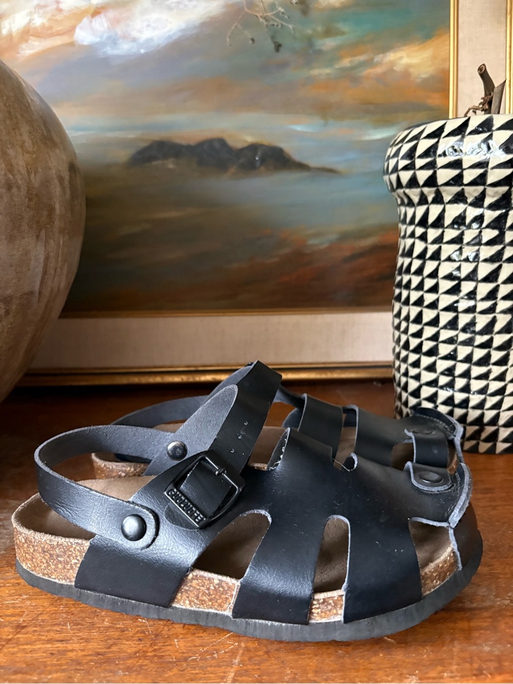 Closed Toe Leather Back Buckle Sandal 38 (7)
